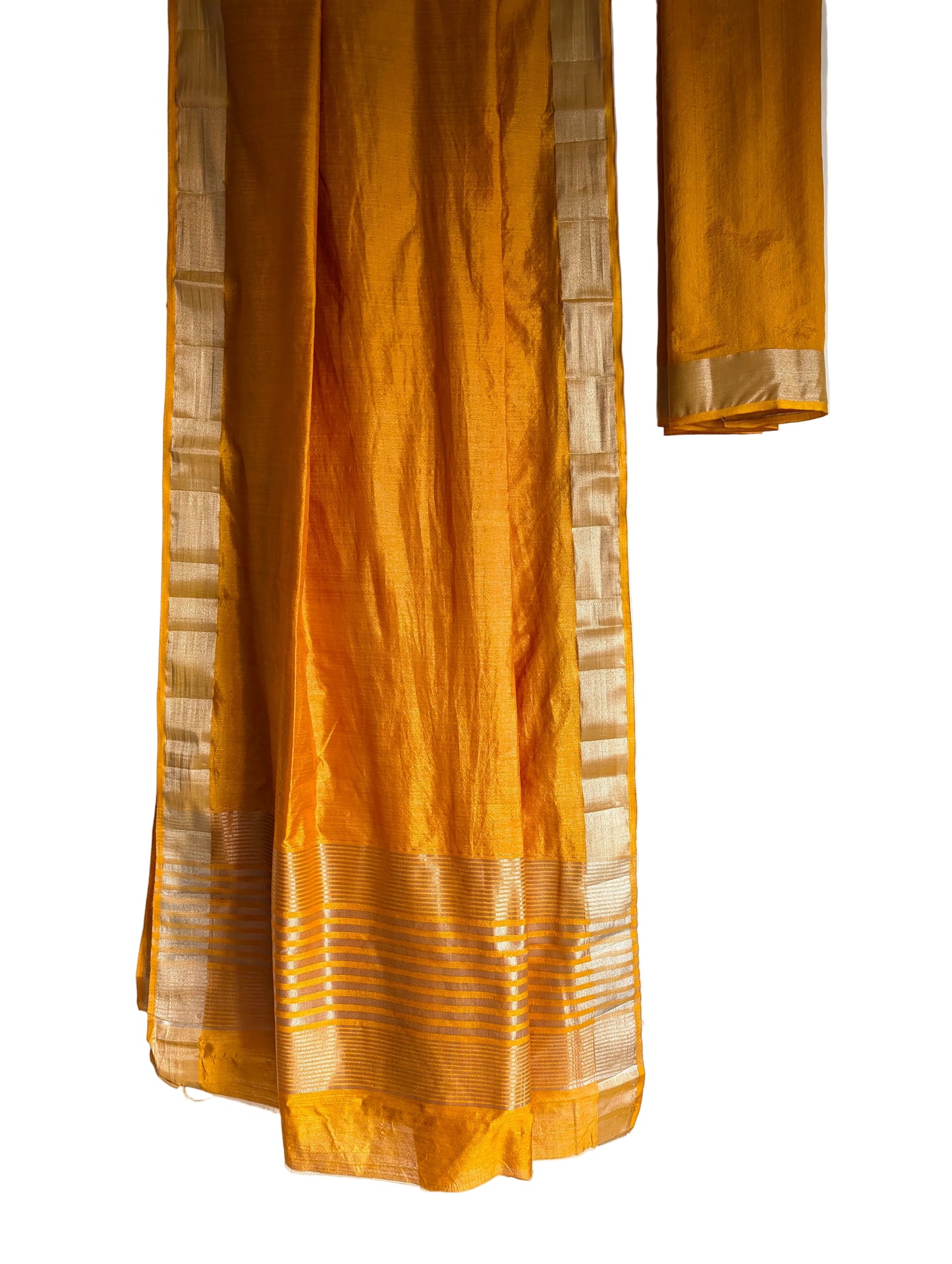 Yellow Jute Cotton Plain aariyaa Saree
