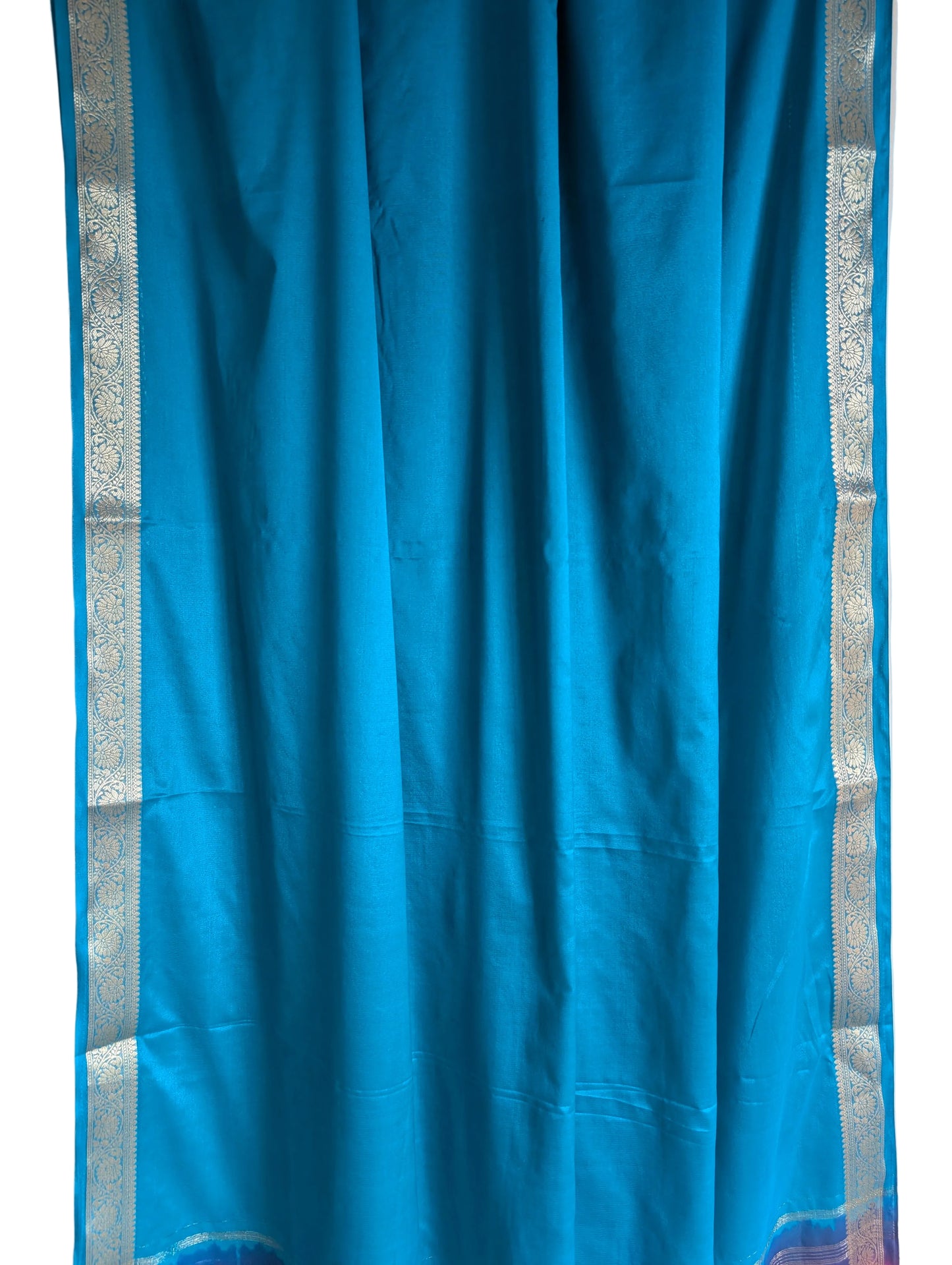 Blue and Purple Crepe Saree