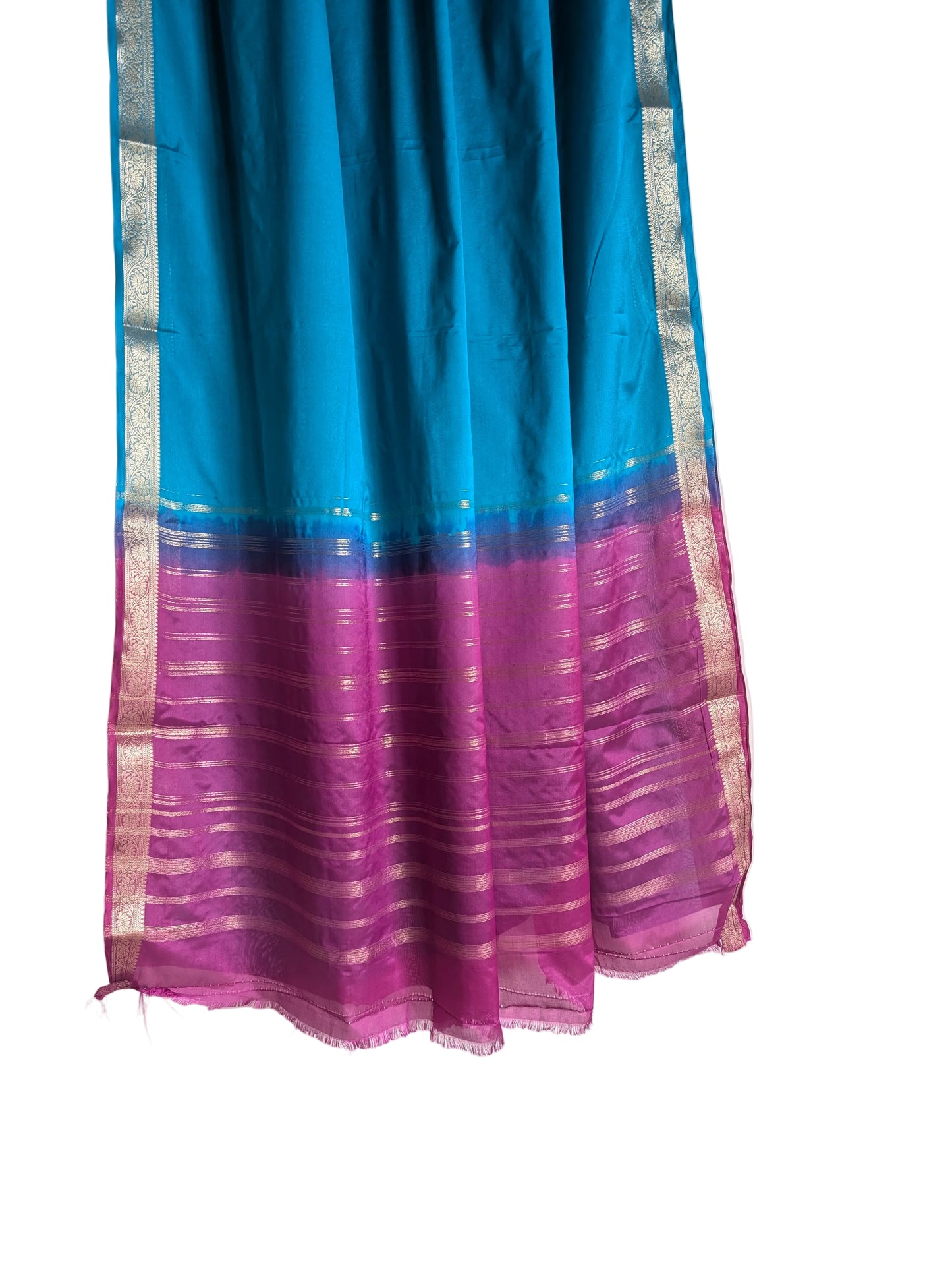 Blue and Purple Crepe Saree