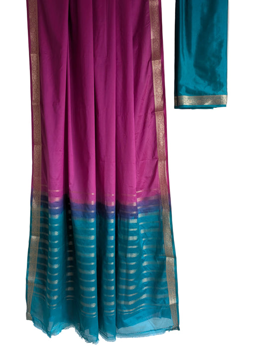 Purple Dual Shade Crepe aariyaa Saree