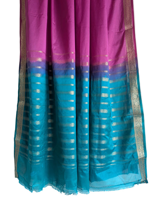 Purple Dual Shade Crepe aariyaa Saree