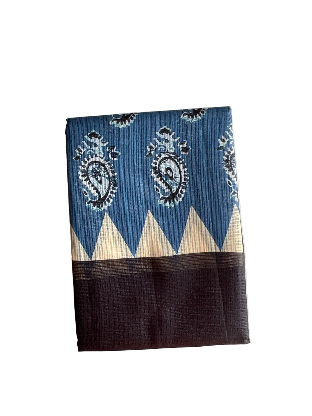Blue Black Kota Doria Cotton aariyaa  Saree
