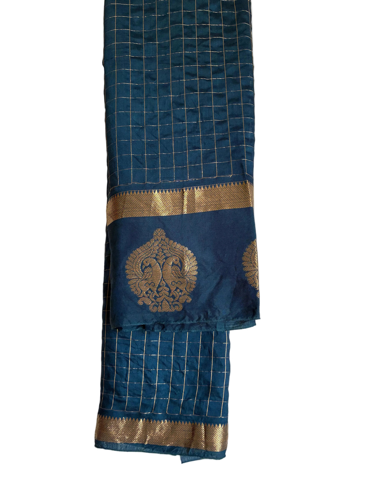 Unstitched navy blue blouse piece for comfortable office wear and festive wear Aariyaa sarees Bengaluru