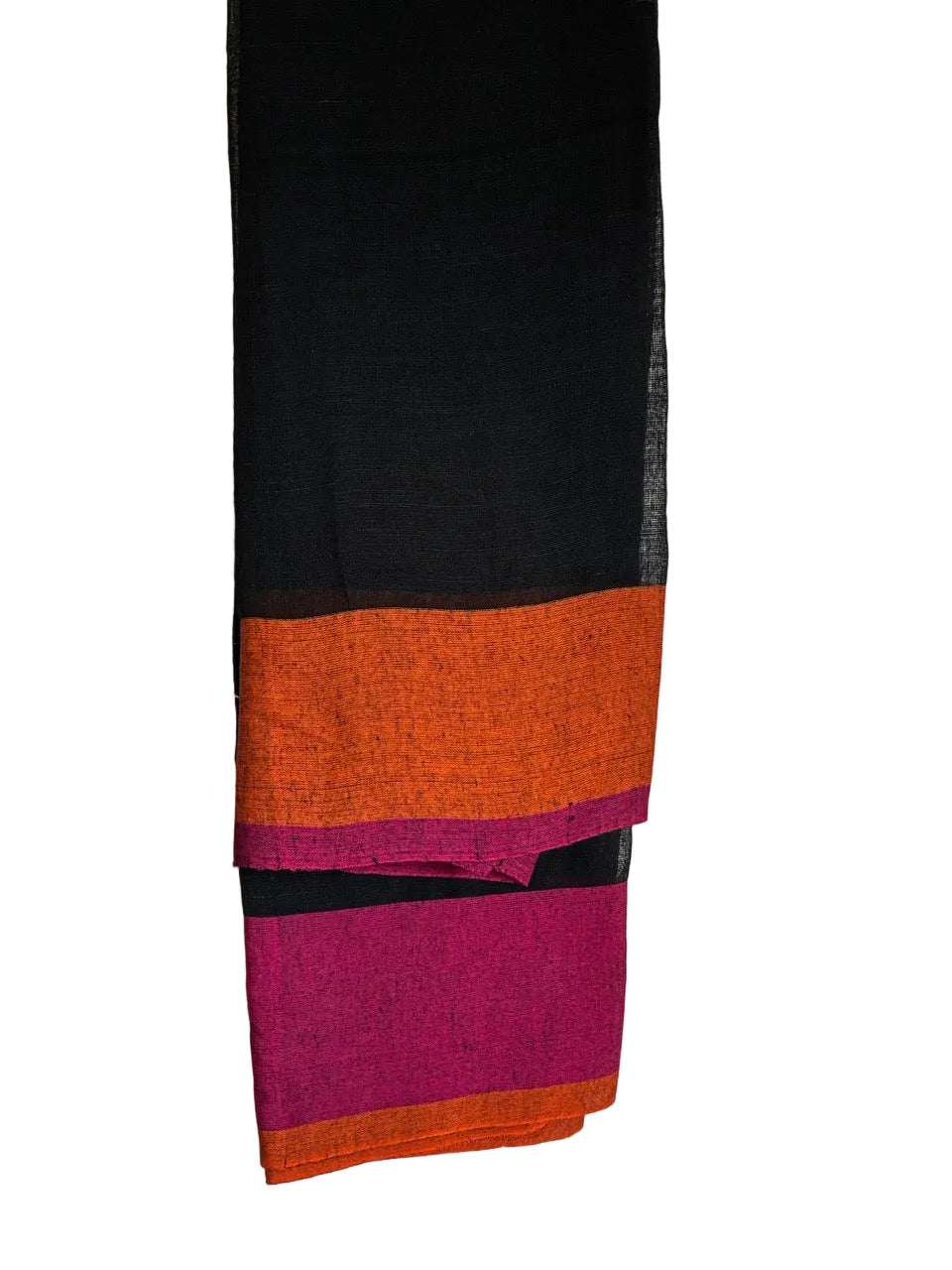 Black Jute Cotton Colorful Saree