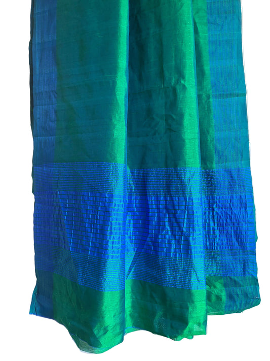 Green Blue Dual Shaded Saree