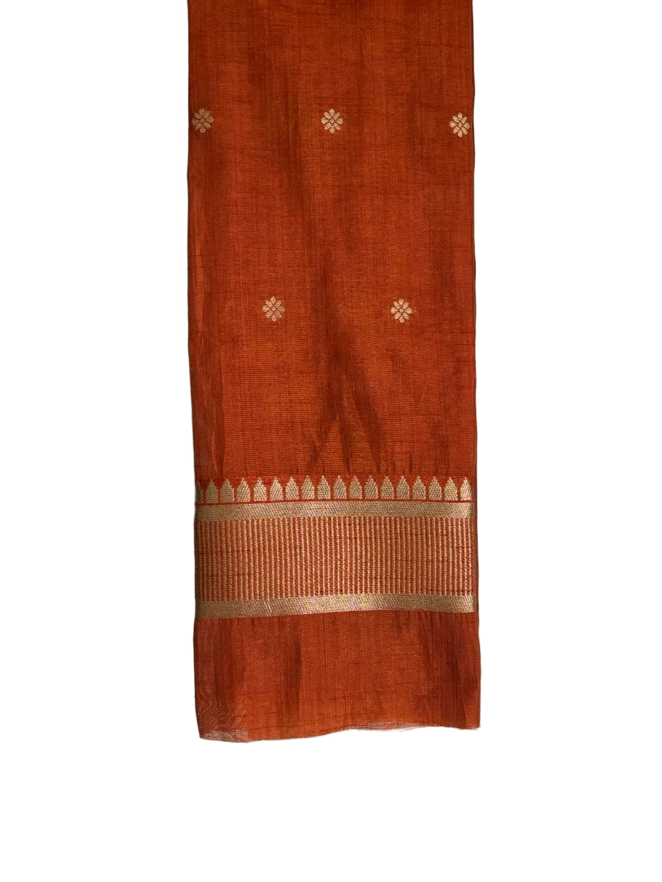 Orange Cotton Silk Saree