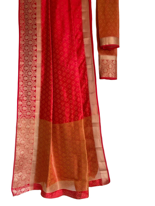 Orange Tissue Silk Saree