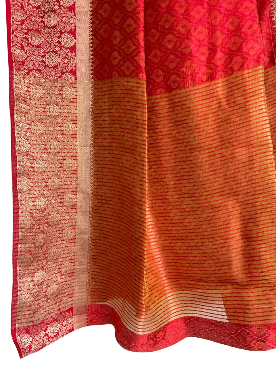 Orange Tissue Silk Saree