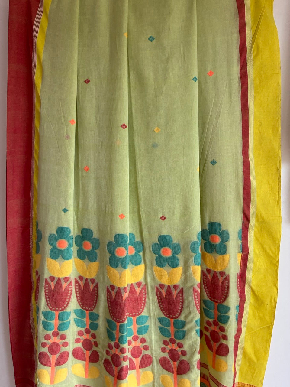 Pista Green Bengal Cotton Saree