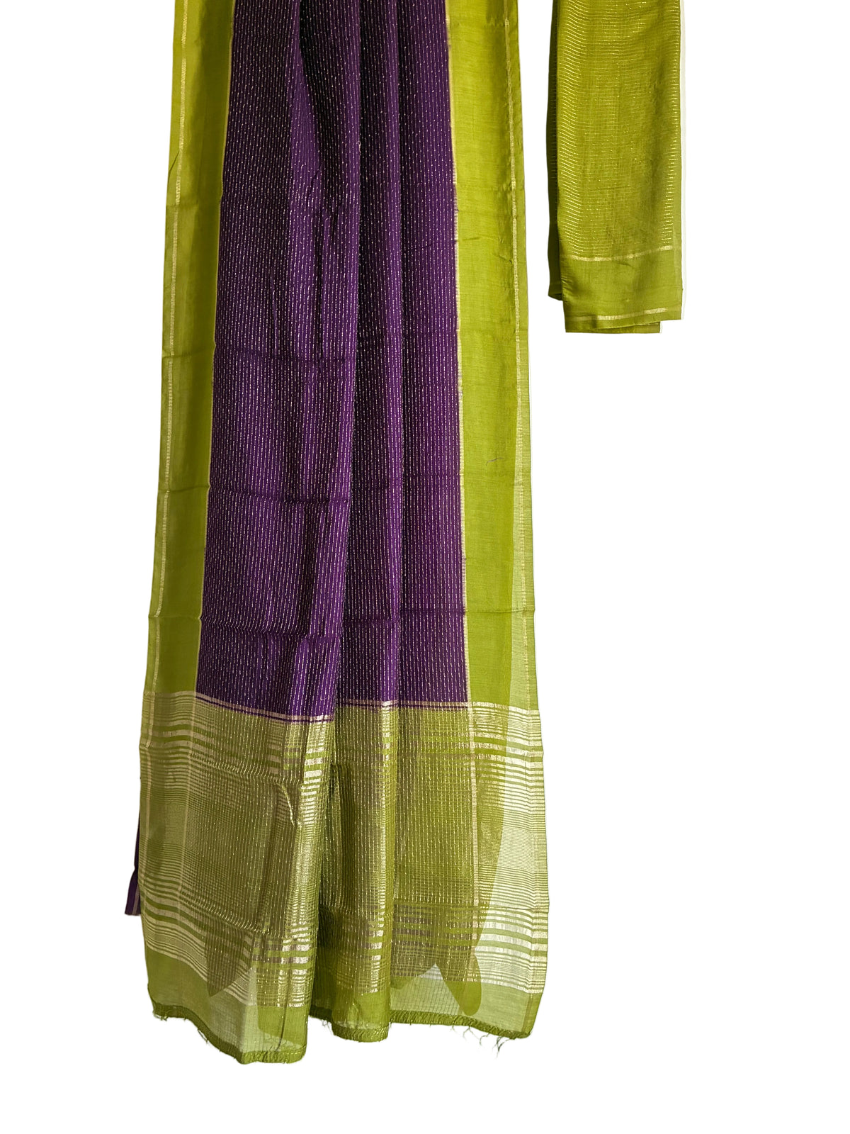 purple lime green with minimal gold zari assam silk elegant wear classic soft light aariyaa saree 