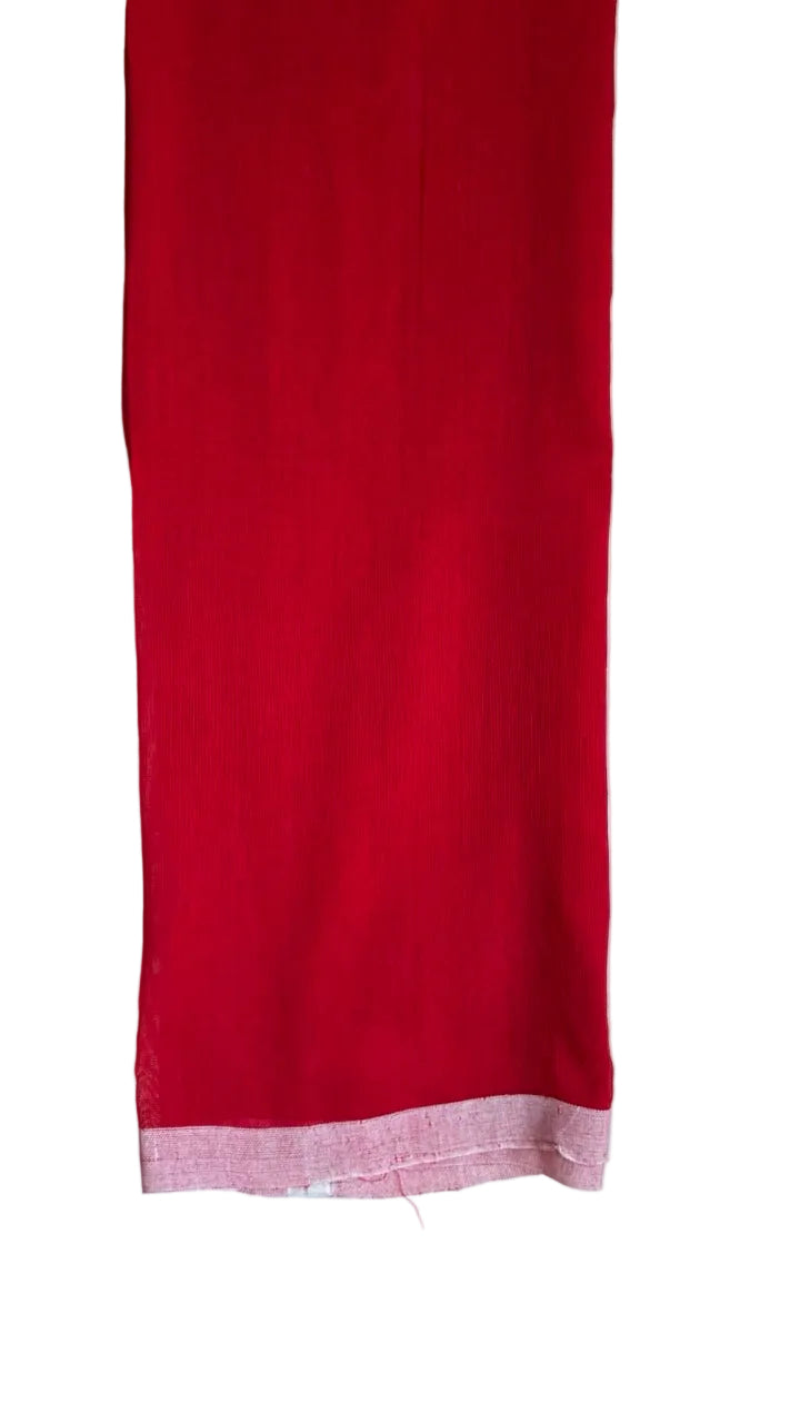 Bengal Pure Cotton Bright Red Saree