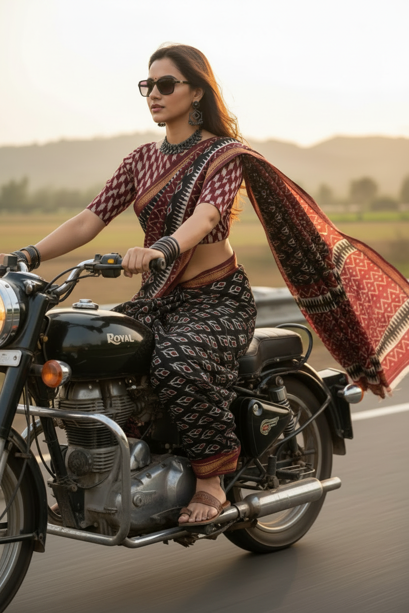 Royal Enfield Full Bike - Chappals Sunglasses Pochampally Ikat